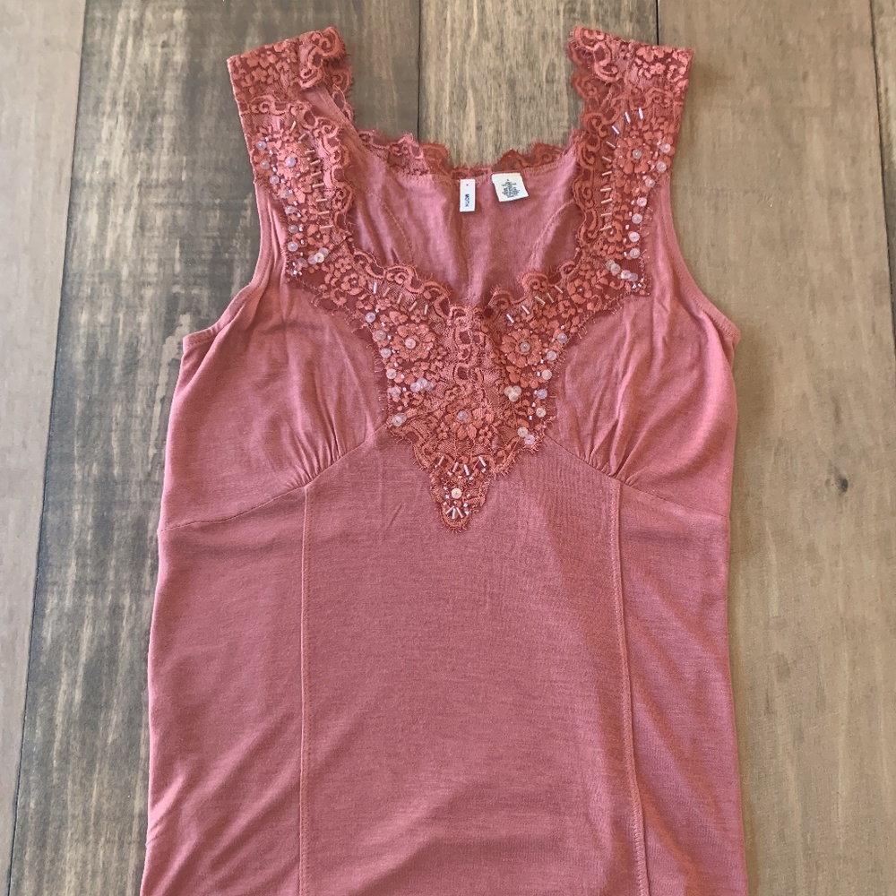 Anthropologie Moth beaded sleeveless tank